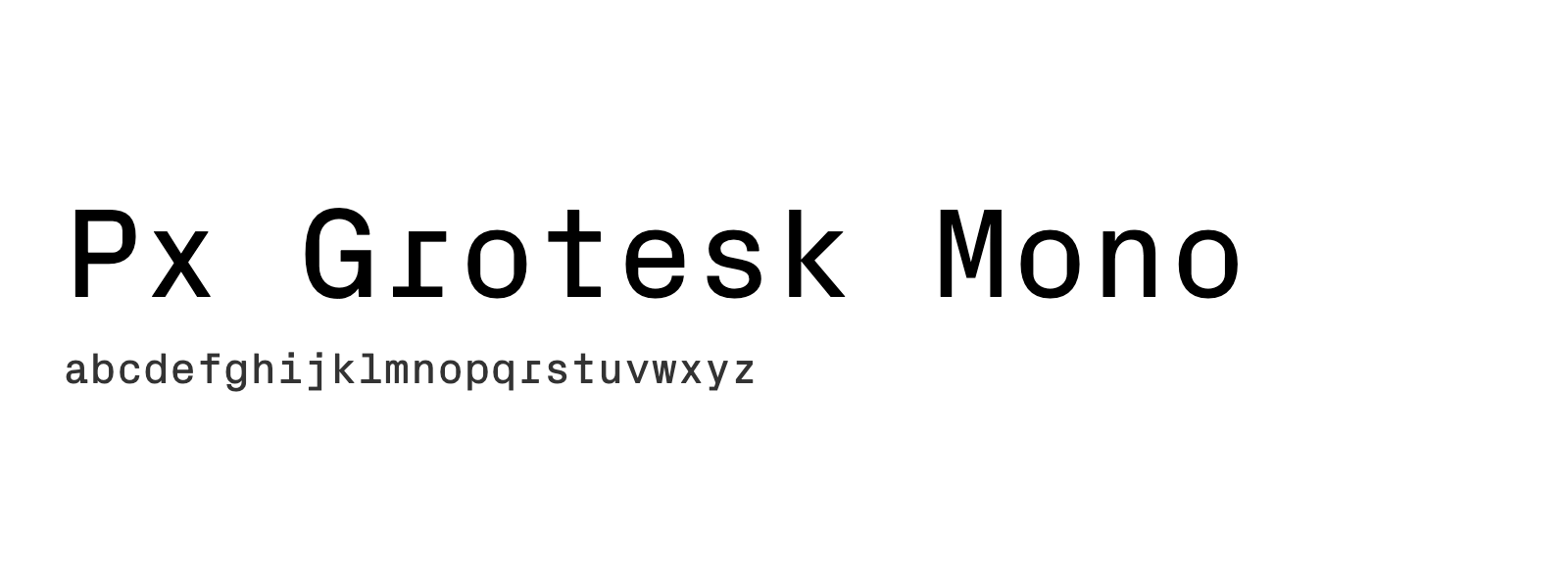 Spécimen de Px Grotesk Mono