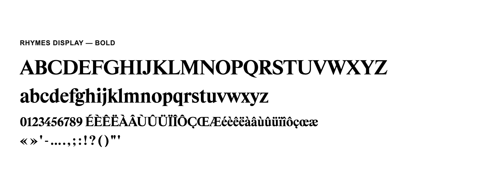 Spécimen de Rhymes Display Bold