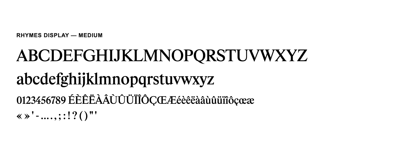 Spécimen de Rhymes Display Medium