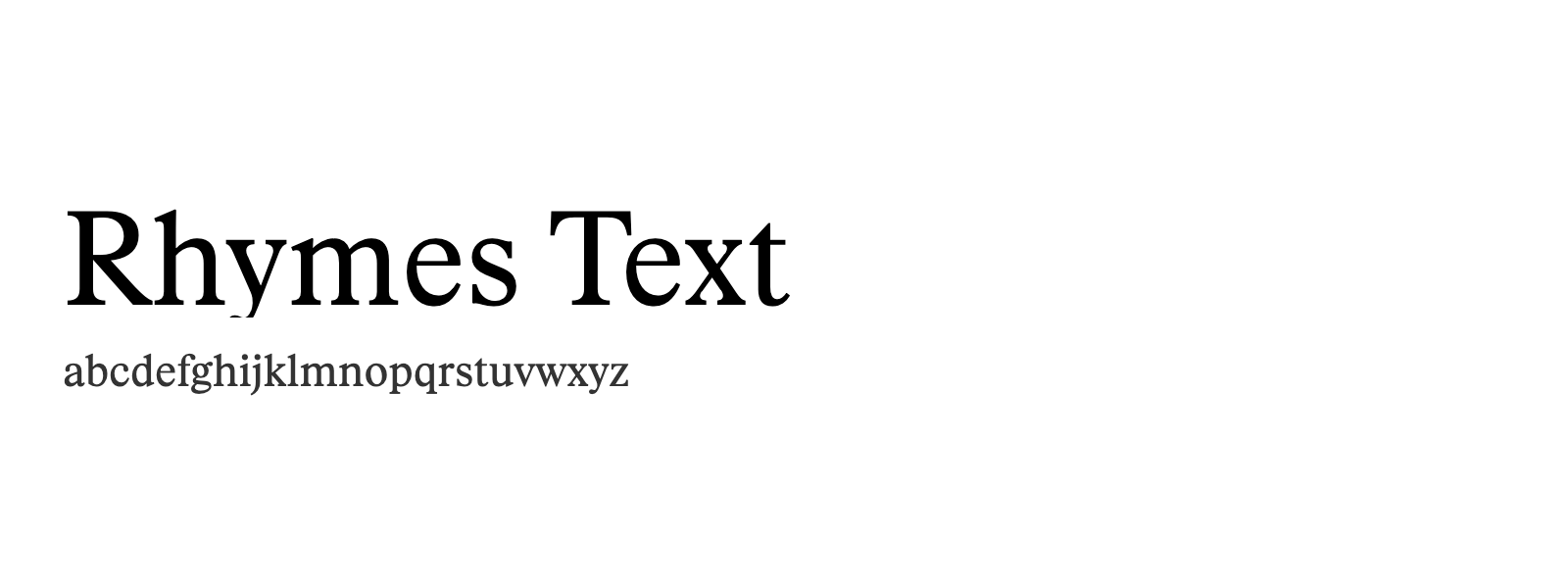 Spécimen de Rhymes Text