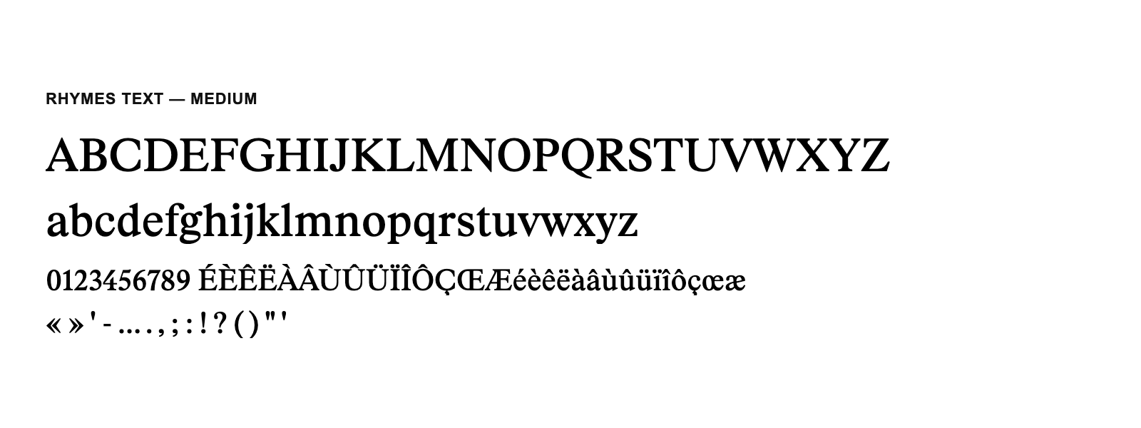 Spécimen de Rhymes Text Medium