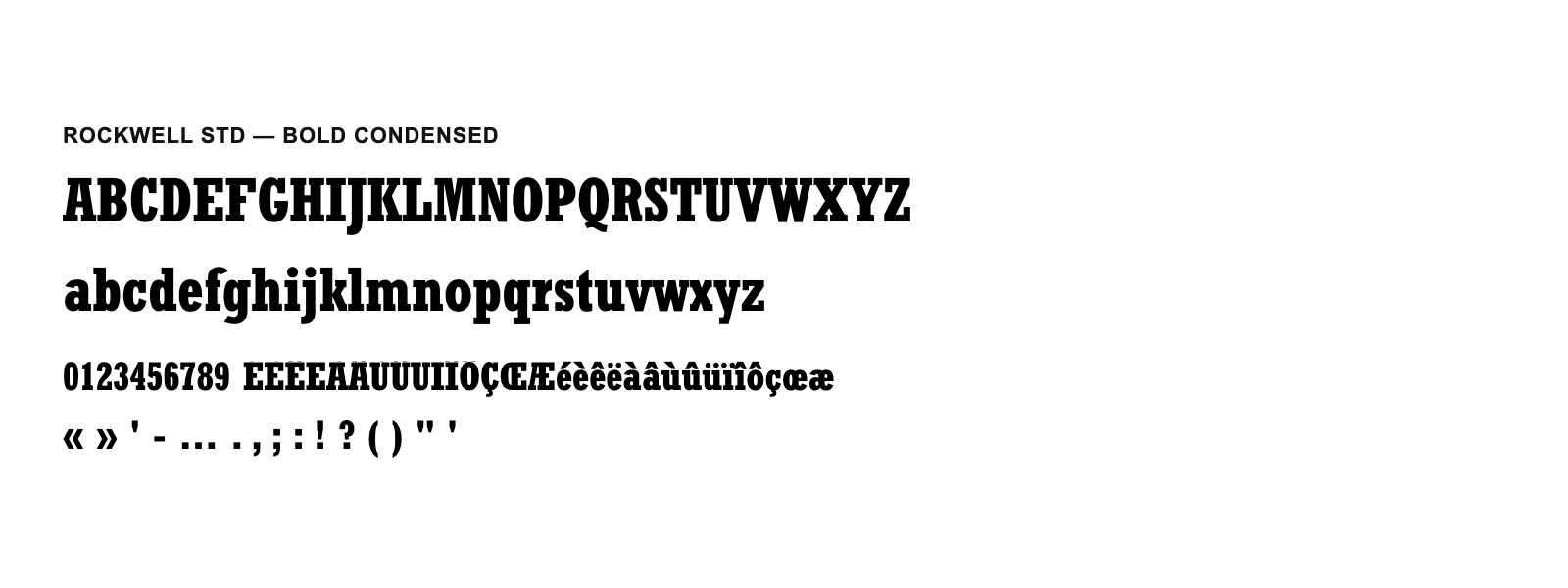 Spécimen de Rockwell Std Bold Condensed