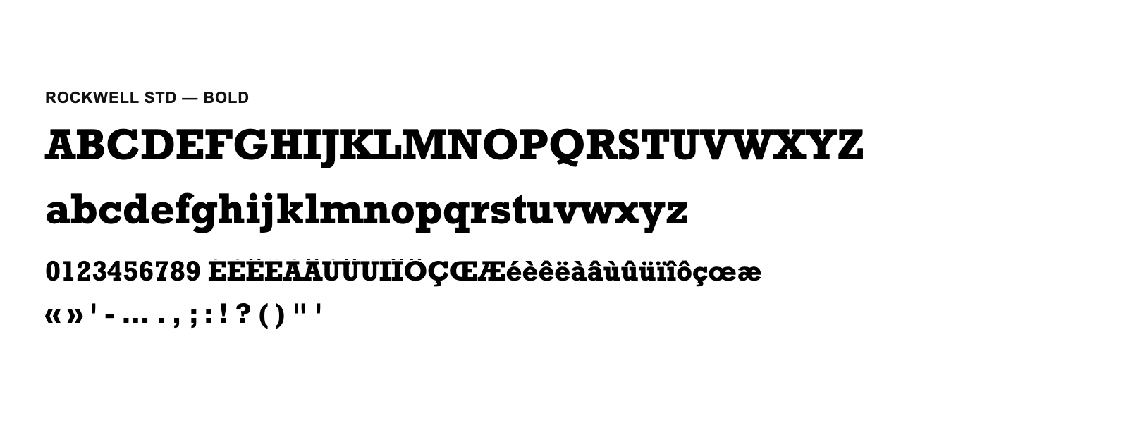 Spécimen de Rockwell Std Bold