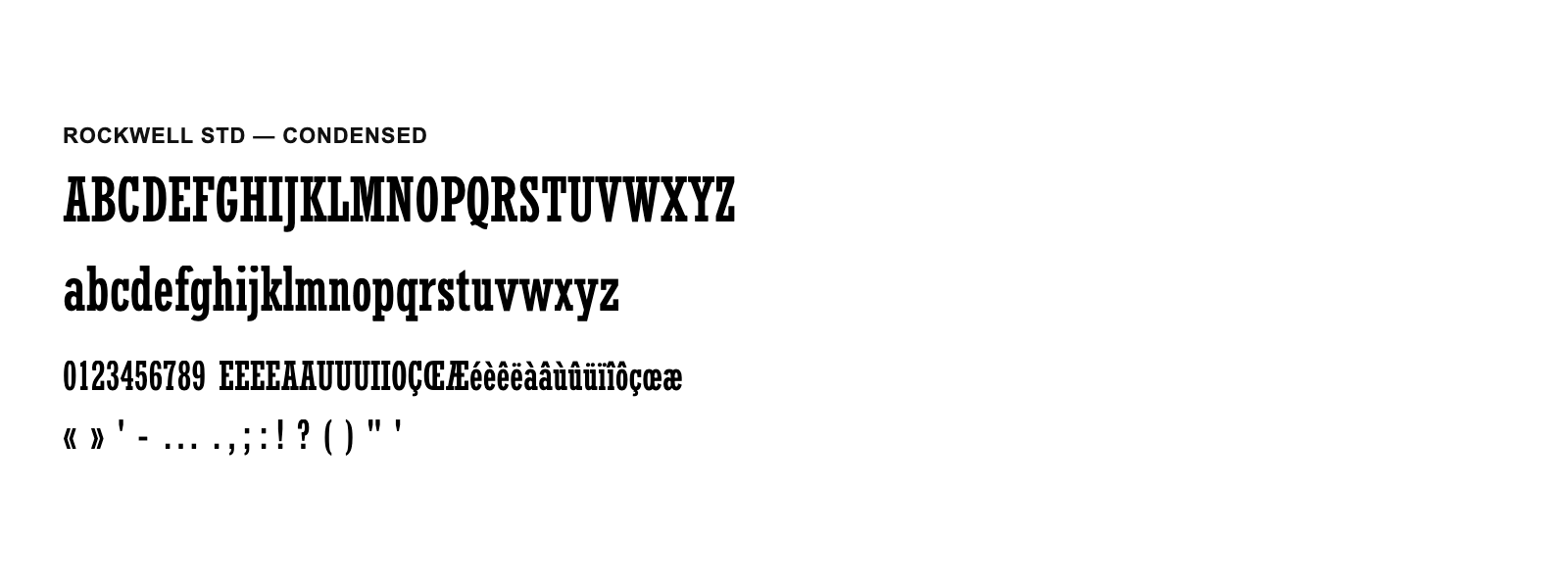 Spécimen de Rockwell Std Condensed
