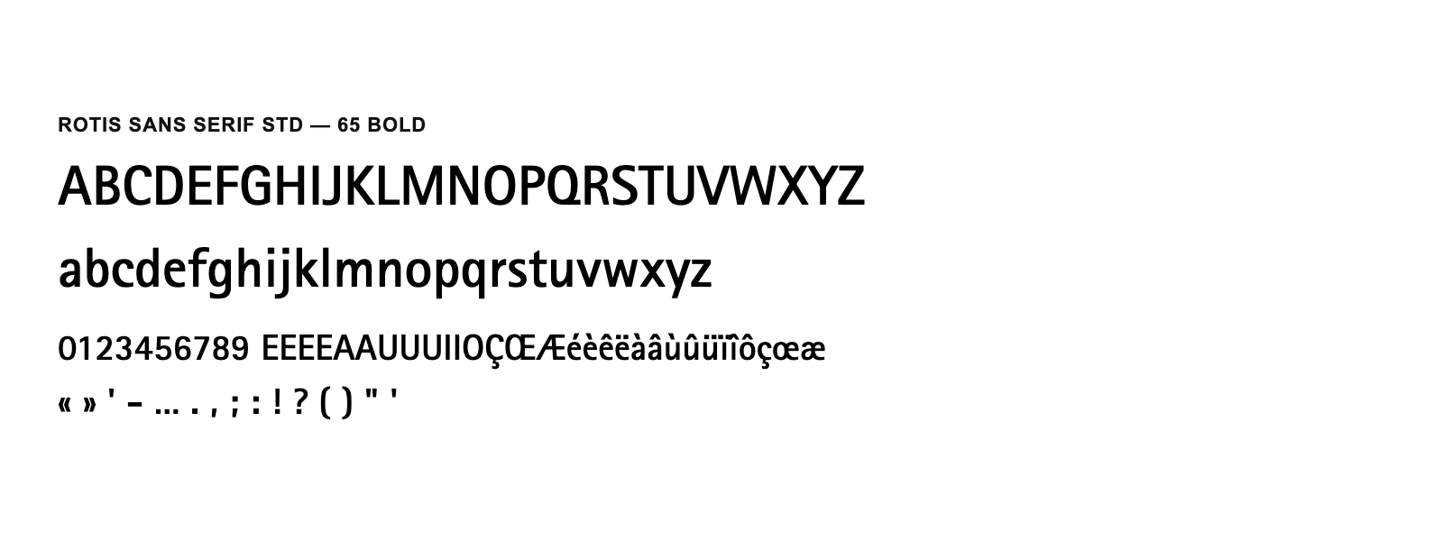 Spécimen de Rotis Sans Serif Std 65 Bold