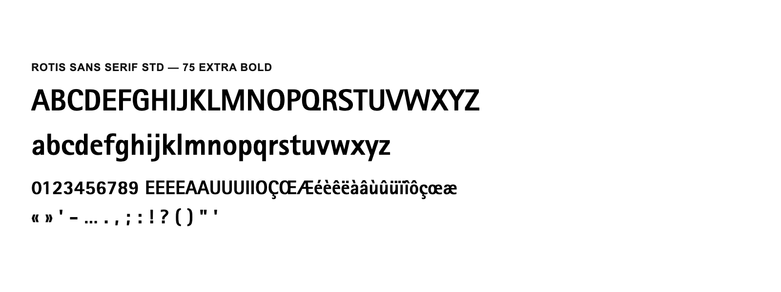 Spécimen de Rotis Sans Serif Std 75 Extra Bold