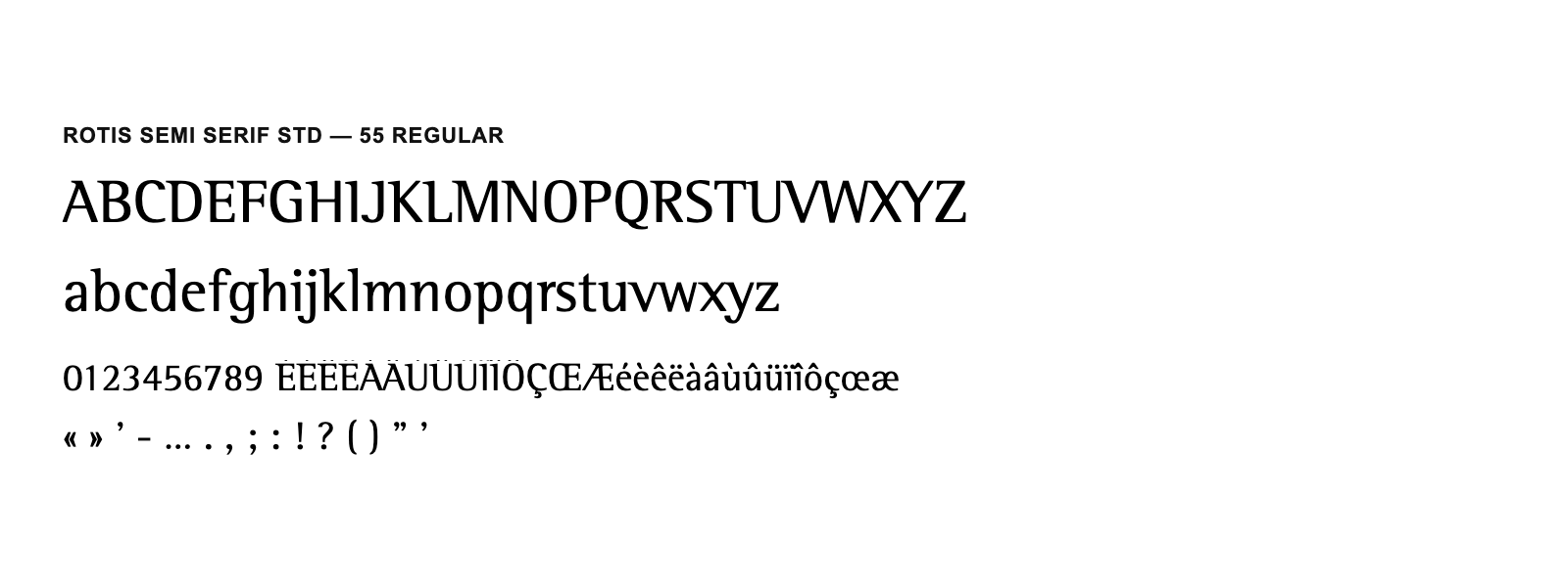 Spécimen de Rotis Semi Serif Std 55 Regular