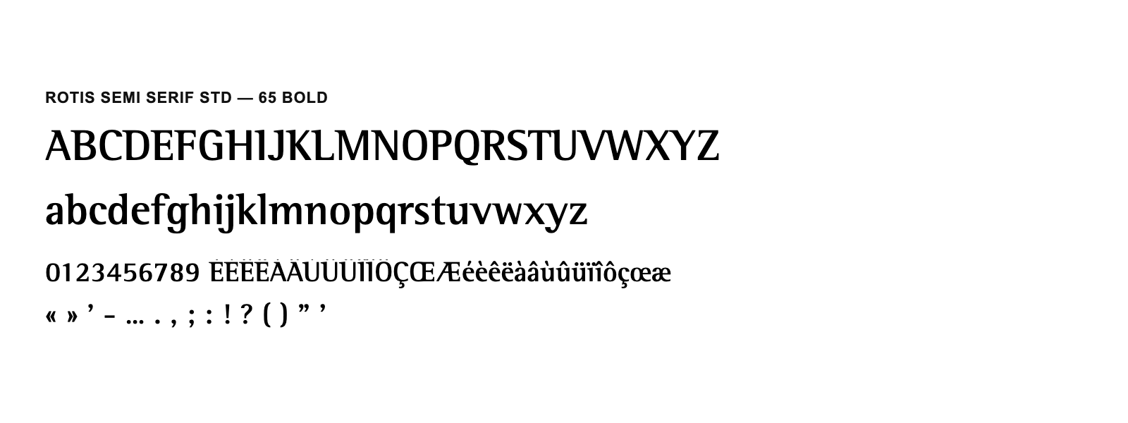Spécimen de Rotis Semi Serif Std 65 Bold