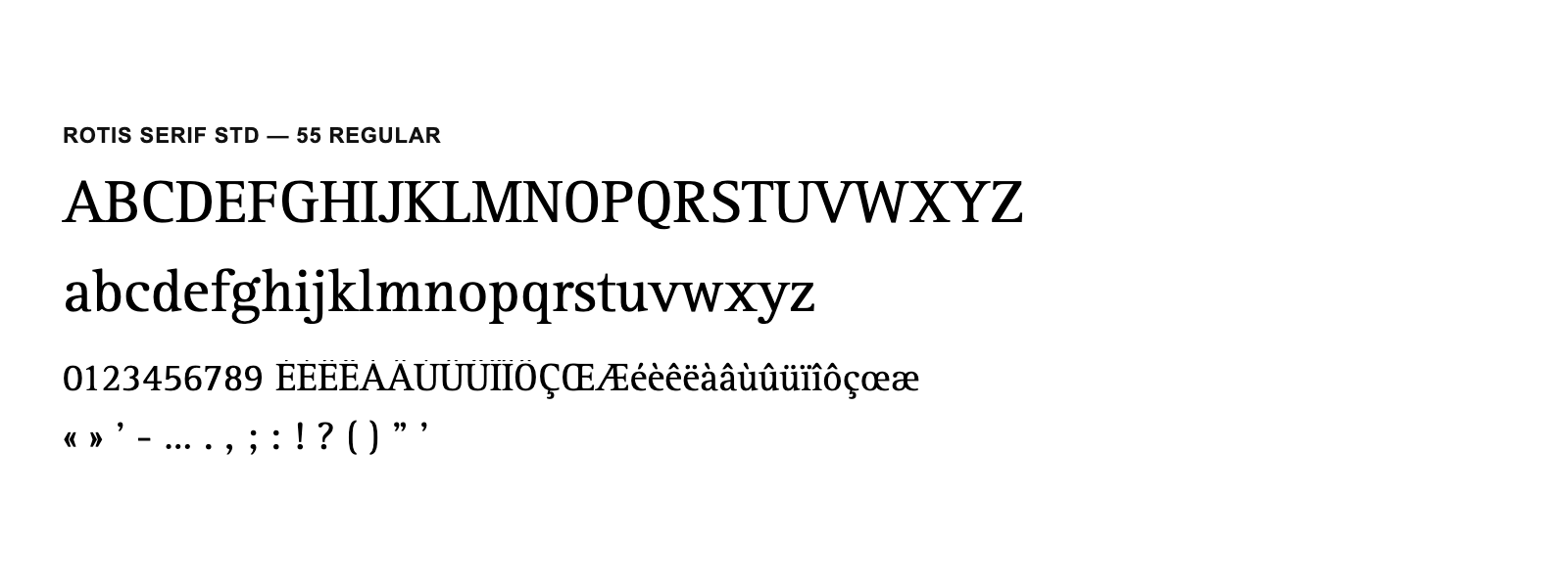 Spécimen de Rotis Serif Std 55 Regular