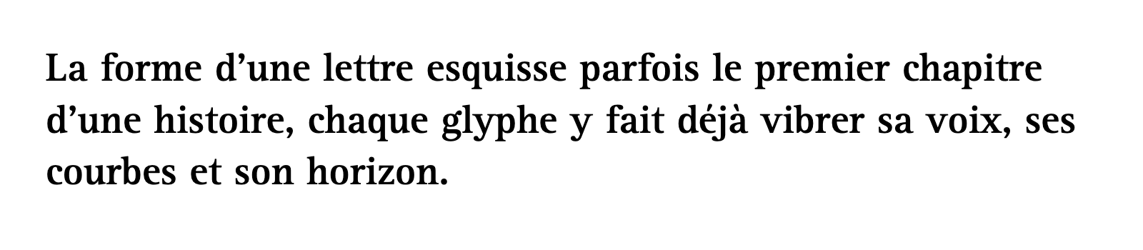 Phrase commune composée en Rotis Serif Std