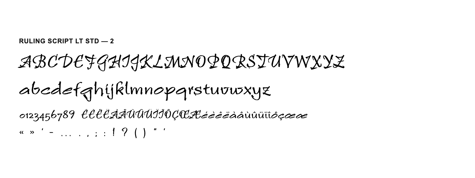 Spécimen de Ruling Script LT Std 2