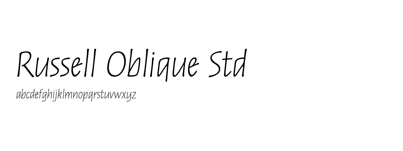 Spécimen de Russell Oblique Std