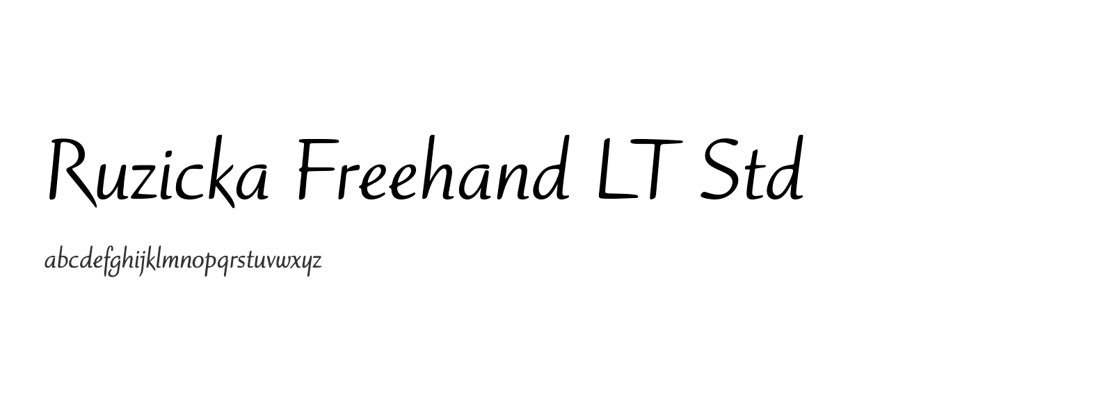 Spécimen de Ruzicka Freehand LT Std