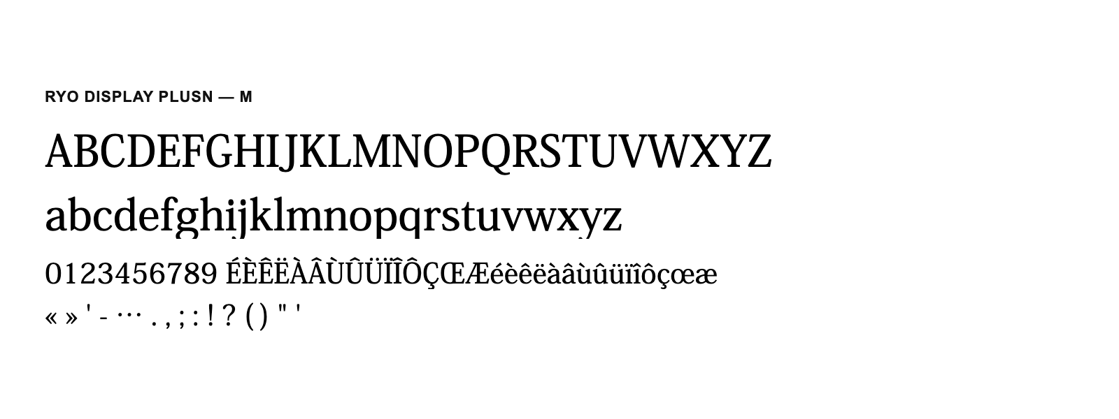 Spécimen de Ryo Display PlusN M
