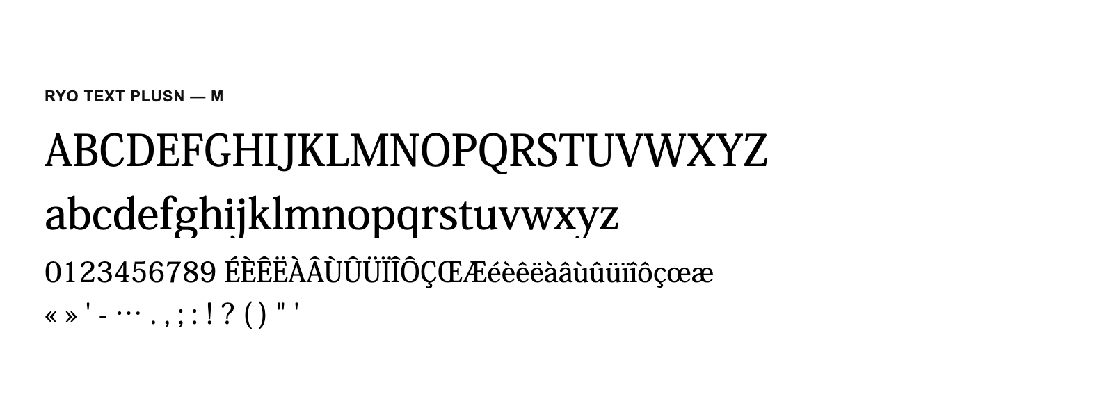 Spécimen de Ryo Text PlusN M