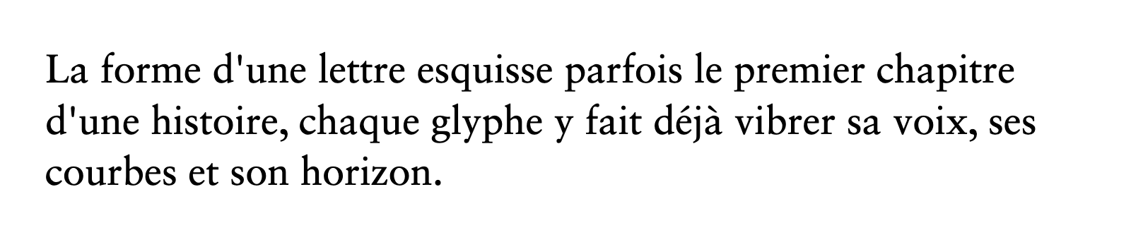 Phrase commune composée en Sabon LT Std