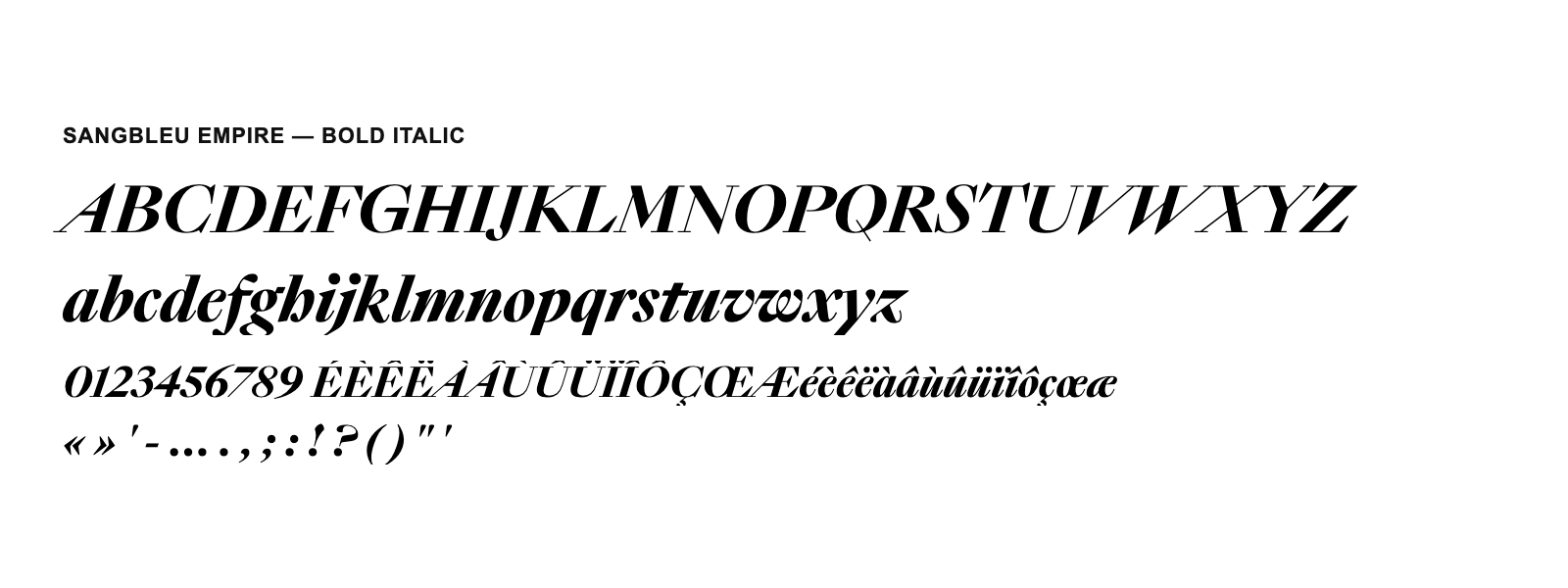 Spécimen de SangBleu Empire Bold Italic