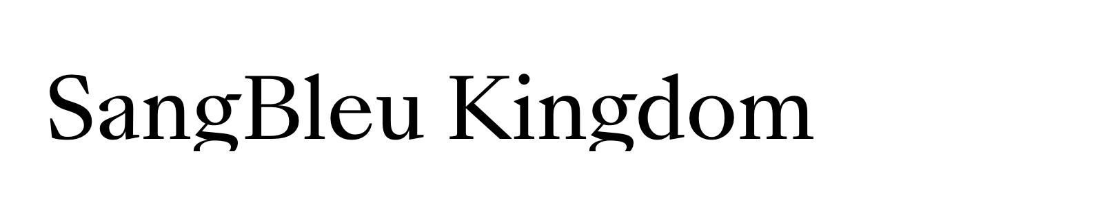 Nom de la famille SangBleu Kingdom composé dans la police