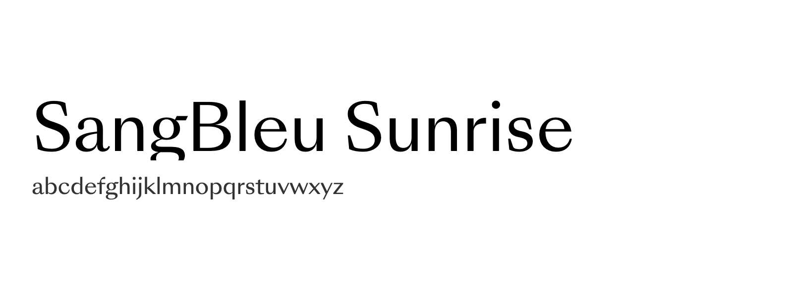 Spécimen de SangBleu Sunrise