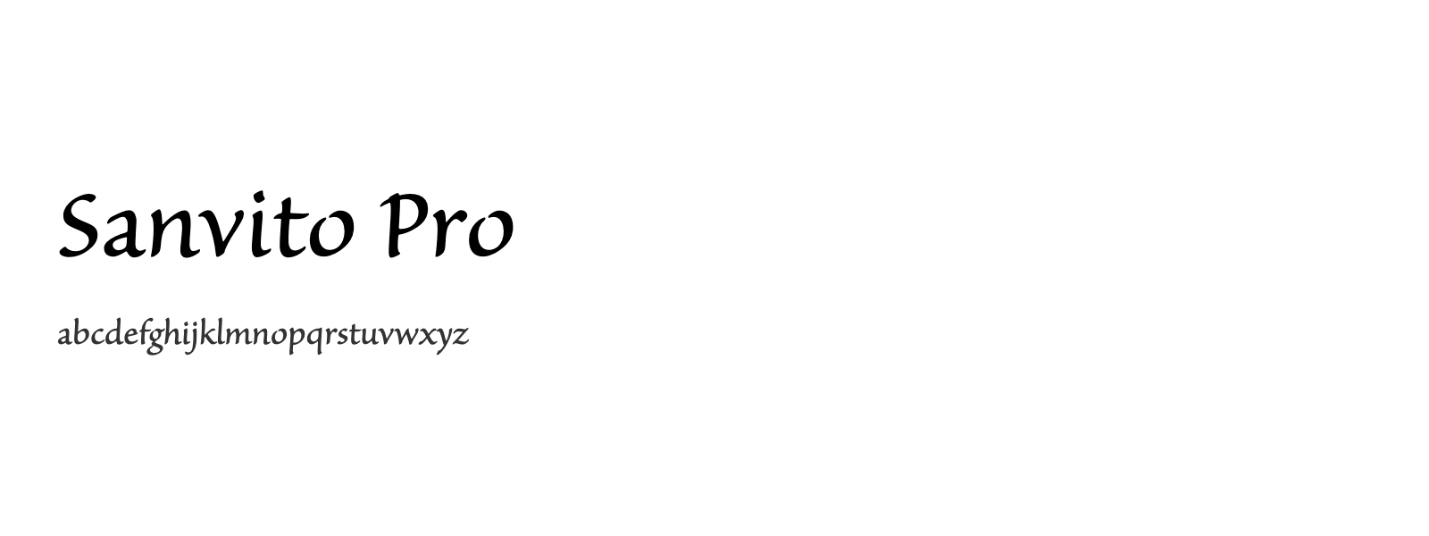 Spécimen de Sanvito Pro