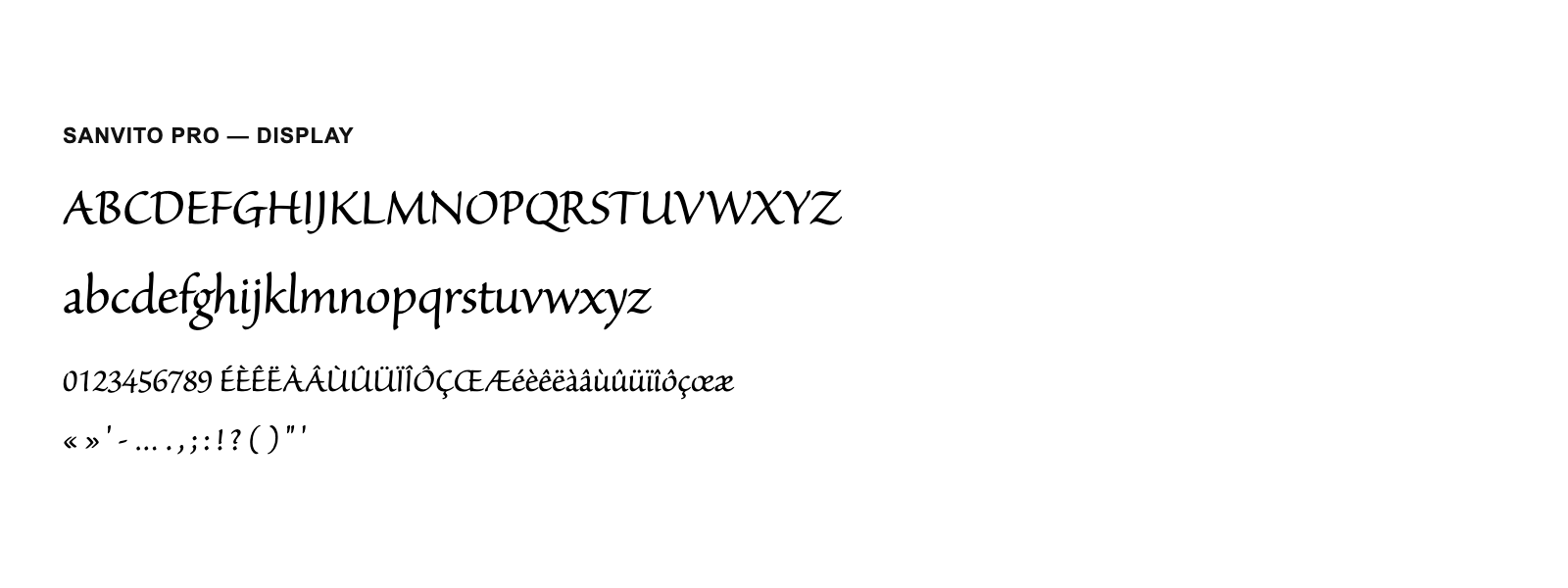 Spécimen de Sanvito Pro Display