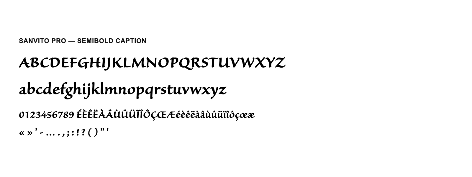 Spécimen de Sanvito Pro Semibold Caption