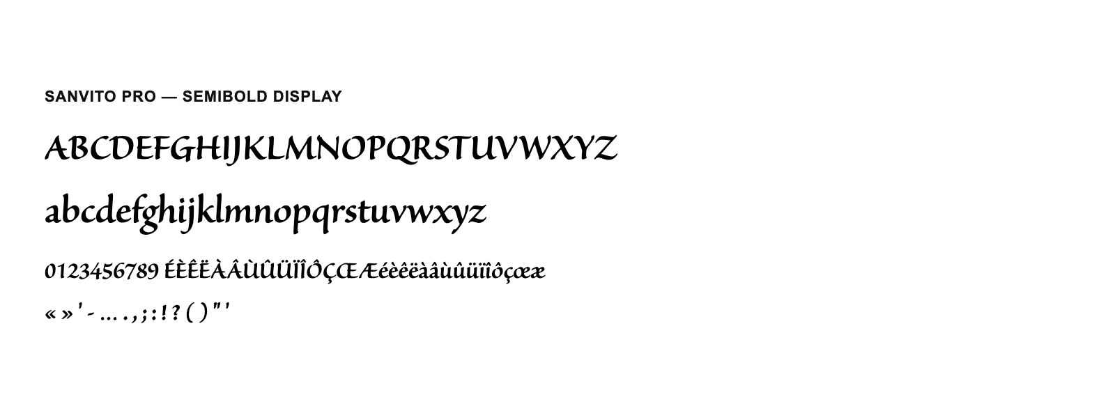 Spécimen de Sanvito Pro Semibold Display