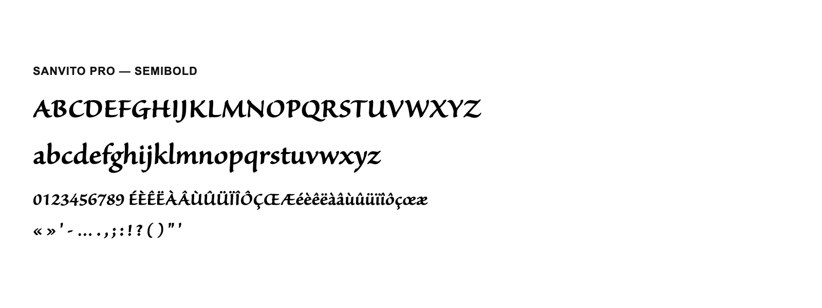 Spécimen de Sanvito Pro Semibold