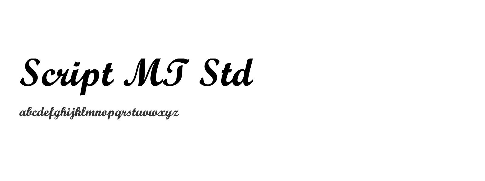 Spécimen de Script MT Std