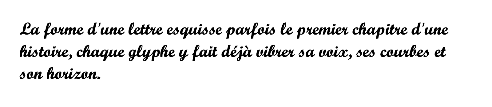 Phrase commune composée en Script MT Std