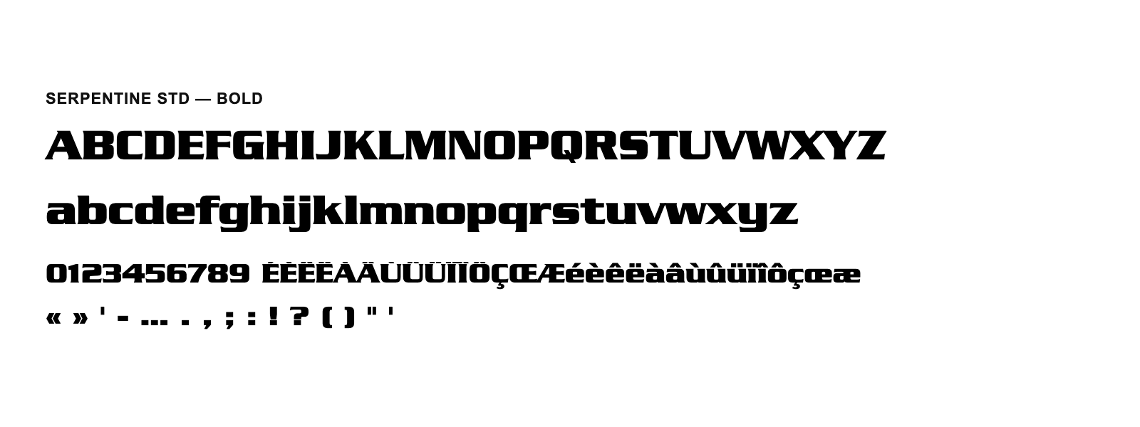 Spécimen de Serpentine Std Bold