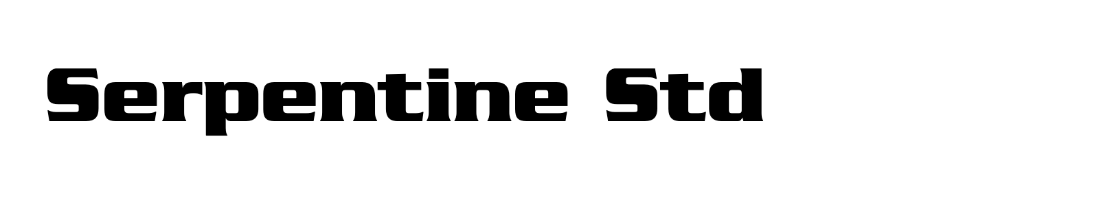 Nom de la famille Serpentine Std composé dans la police