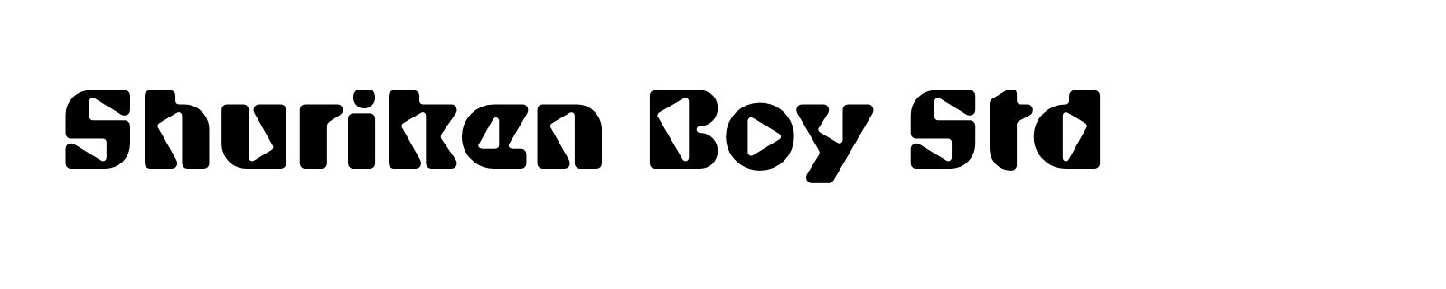 Nom de la famille Shuriken Boy Std composé dans la police