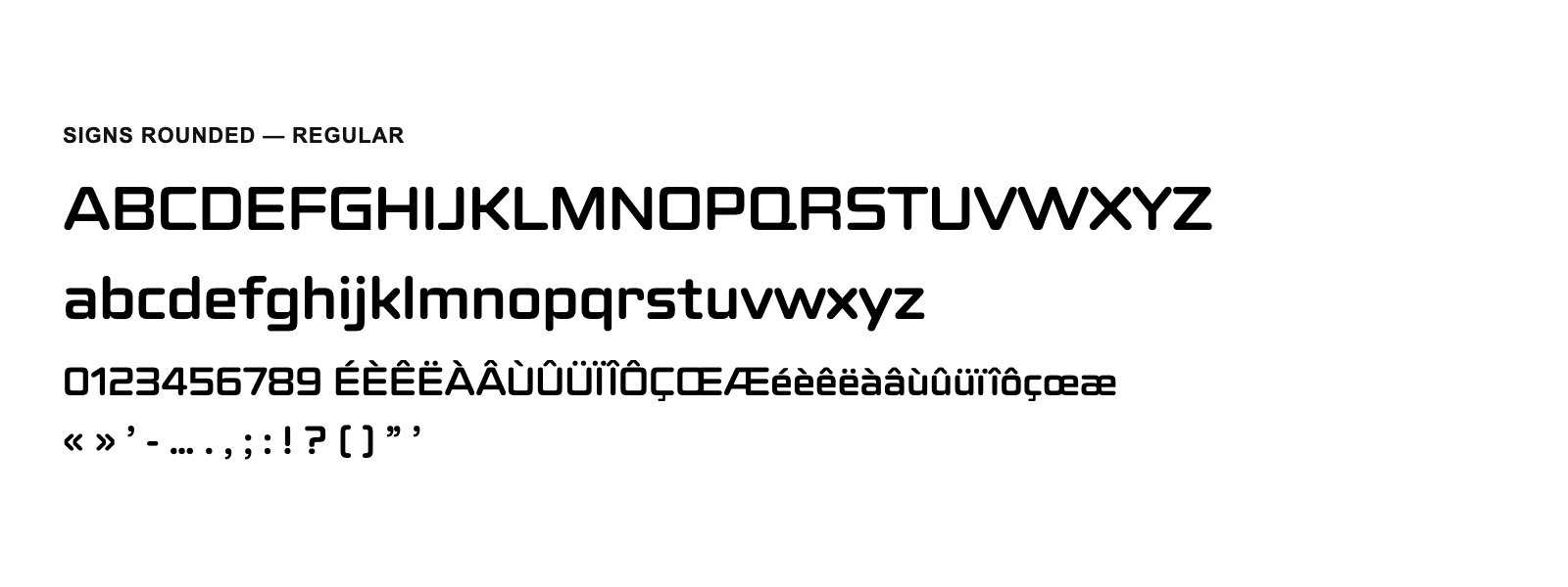 Spécimen de Signs Rounded Regular