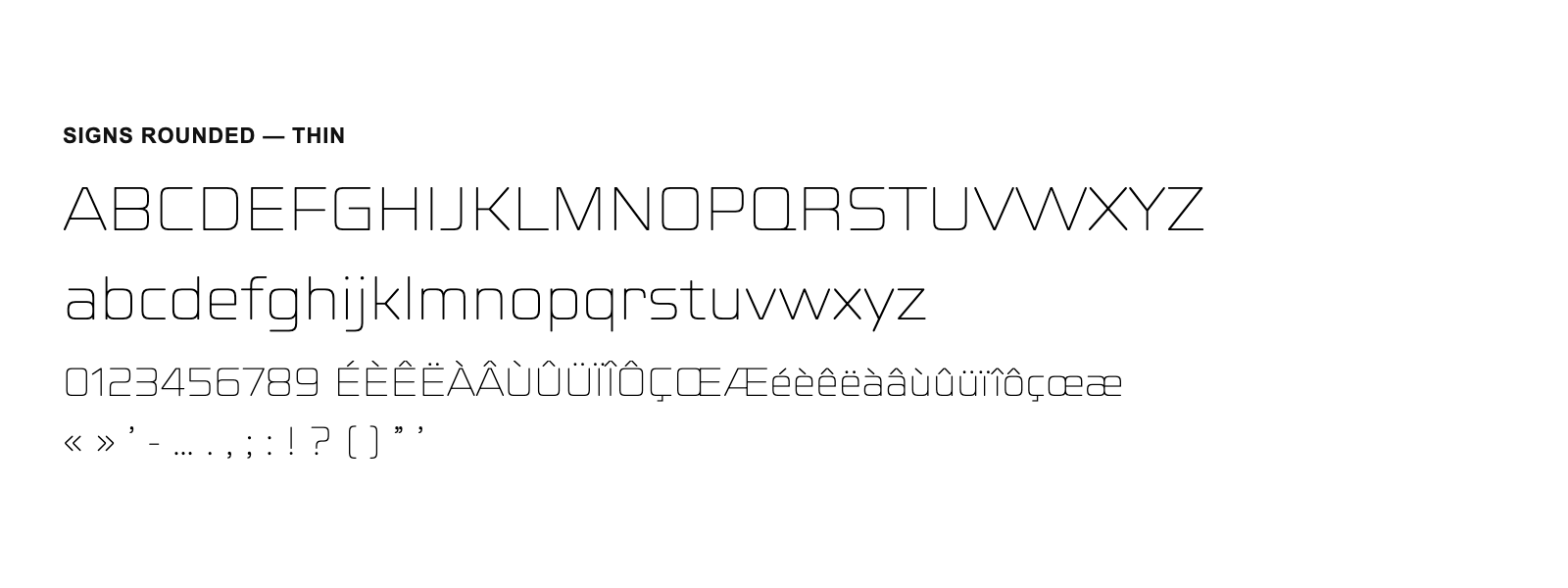 Spécimen de Signs Rounded Thin
