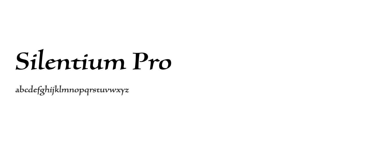 Spécimen de Silentium Pro
