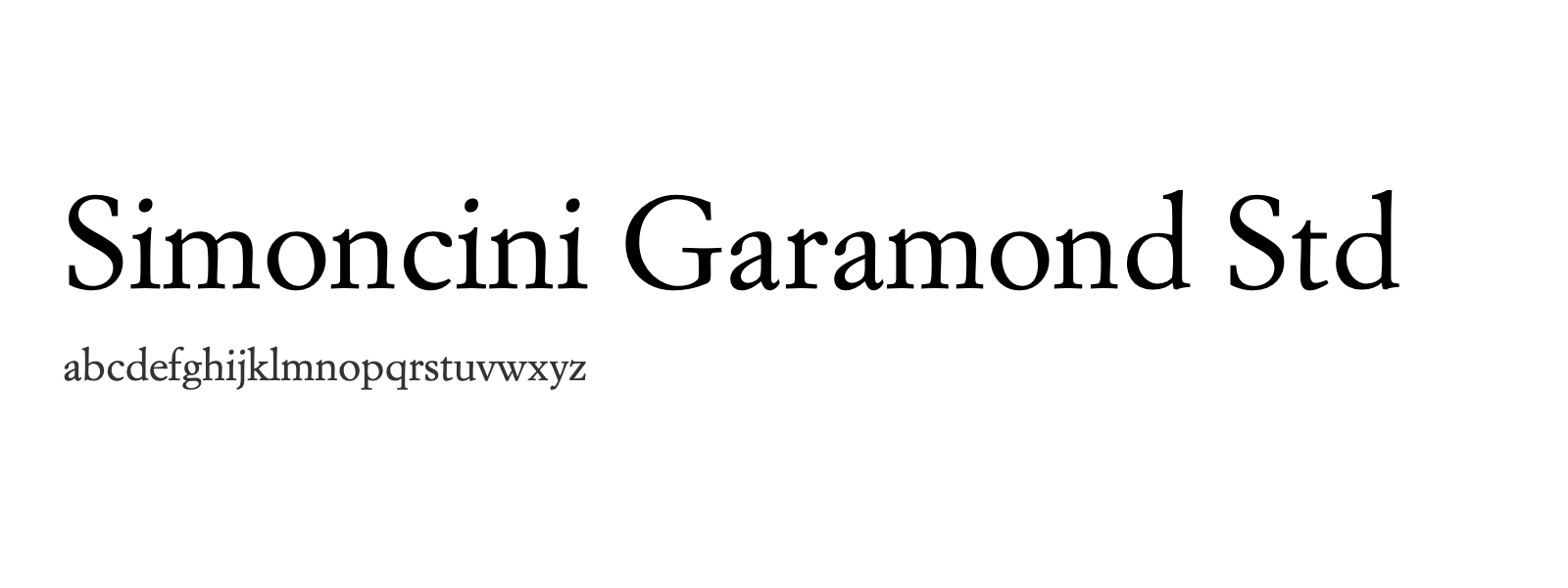 Spécimen de Simoncini Garamond Std