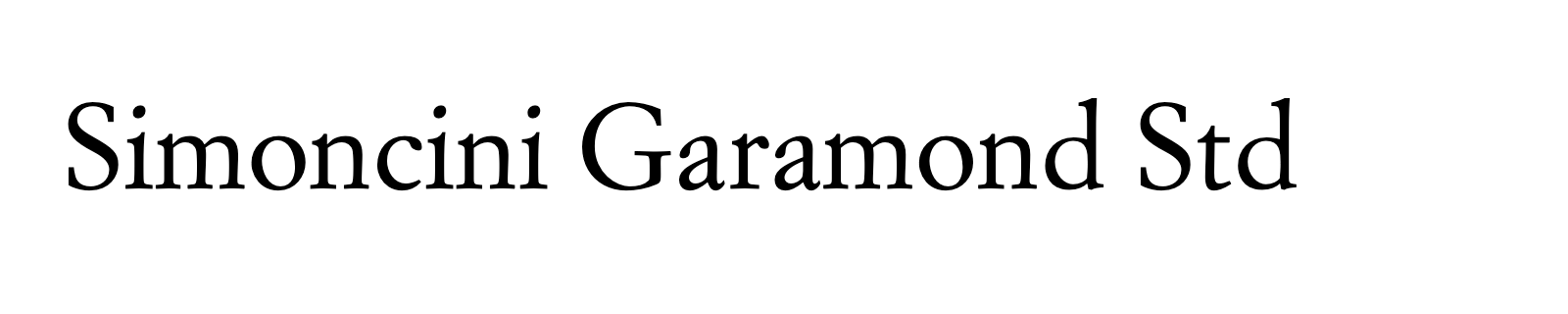 Nom de la famille Simoncini Garamond Std composé dans la police