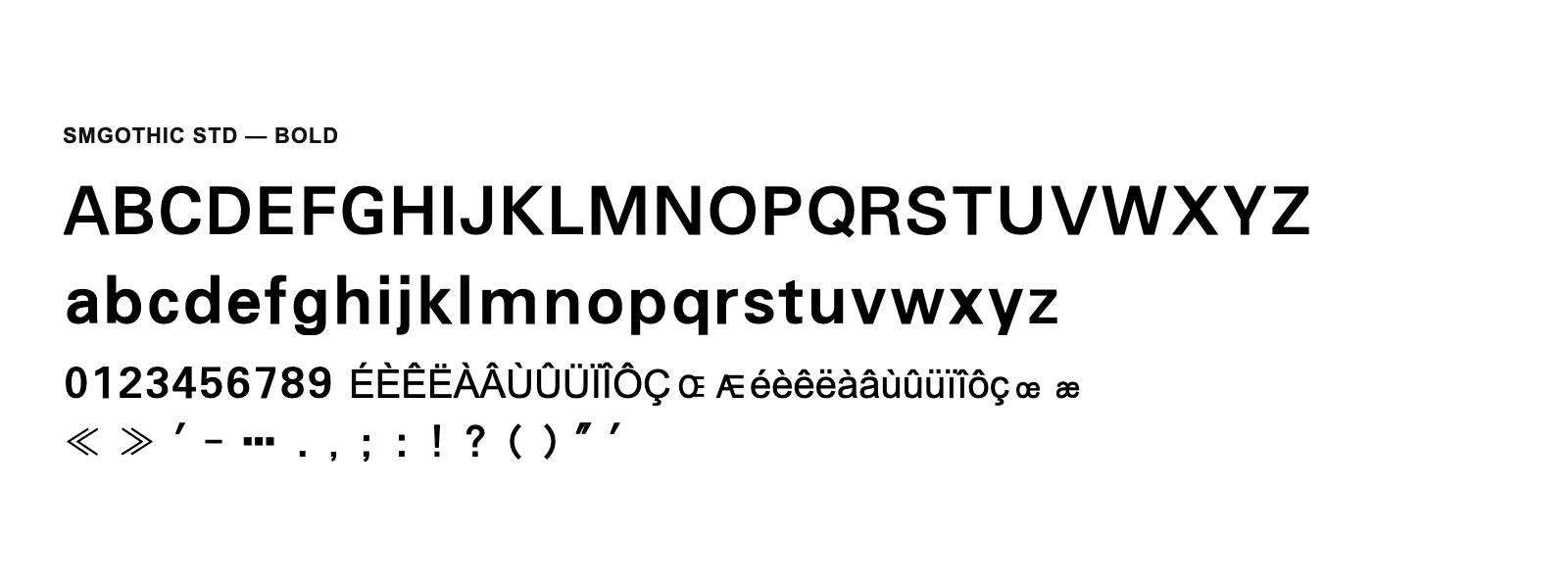 Spécimen de SMGothic Std Bold