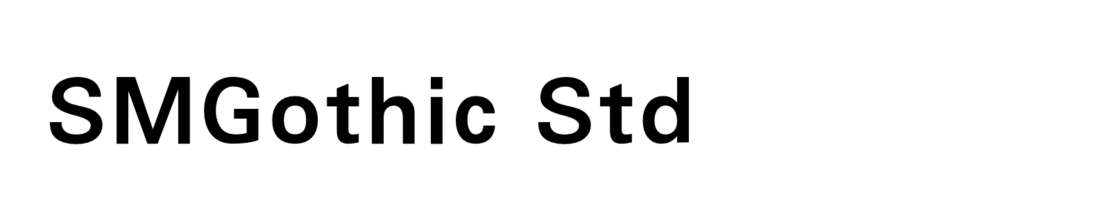 Nom de la famille SMGothic Std composé dans la police