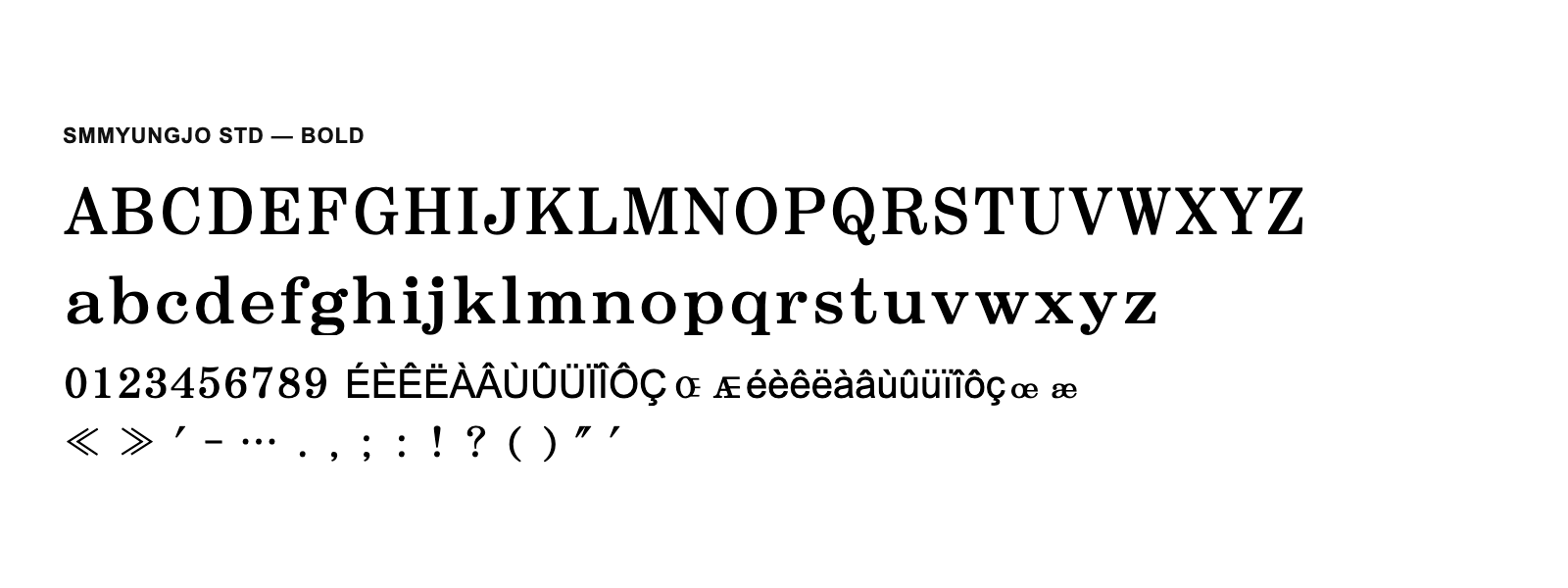 Spécimen de SMMyungjo Std Bold
