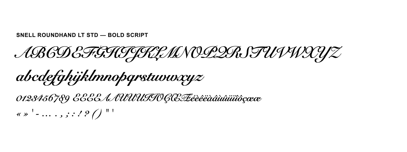 Spécimen de Snell Roundhand LT Std Bold Script
