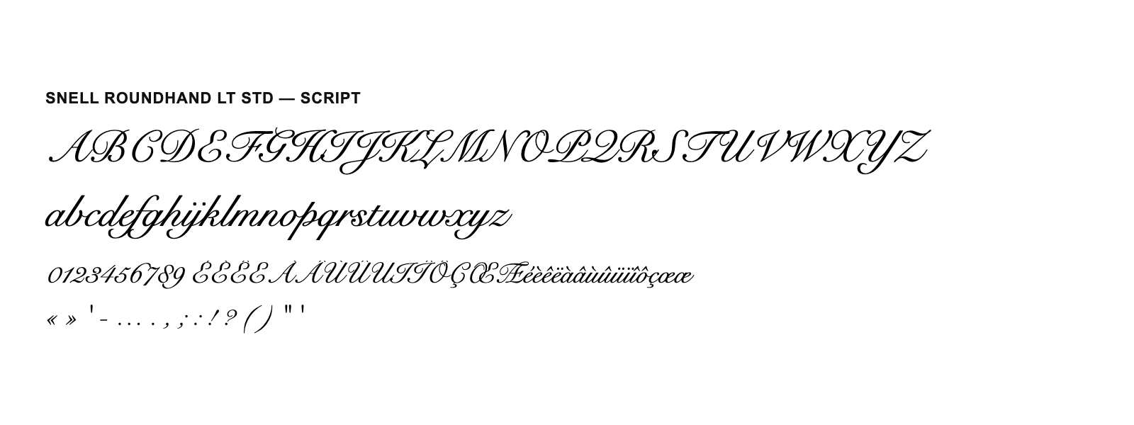 Spécimen de Snell Roundhand LT Std Script