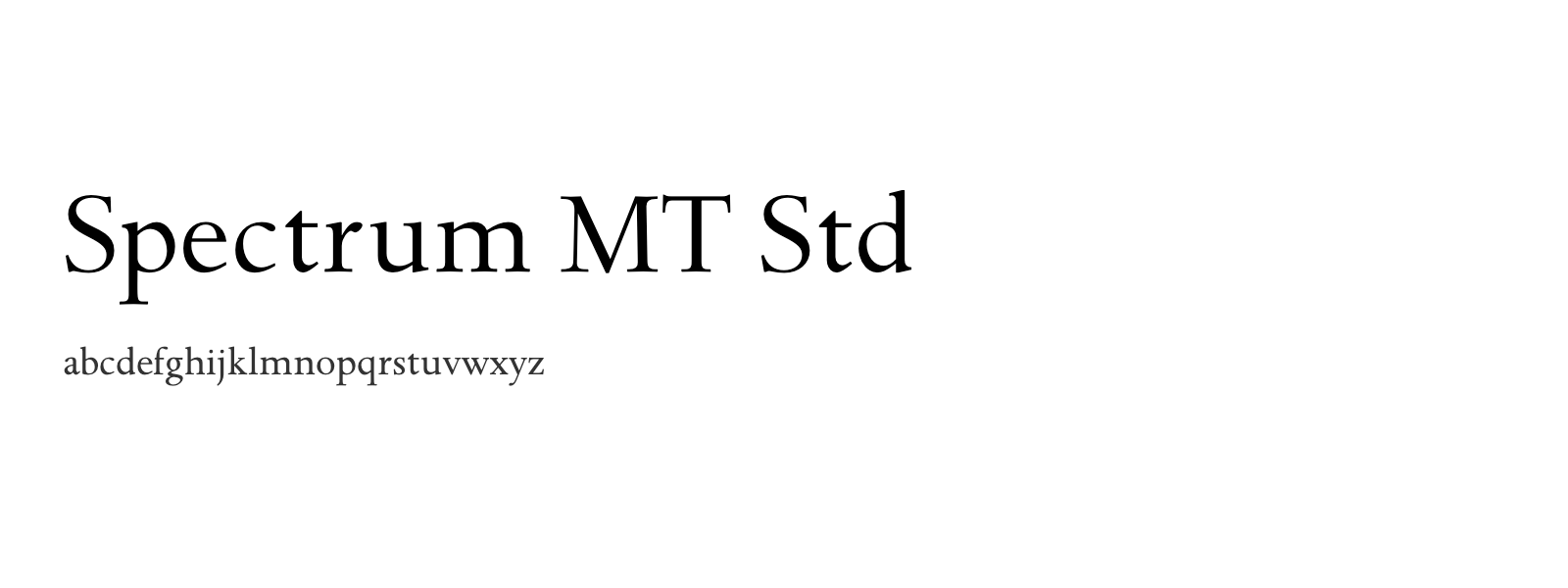 Spécimen de Spectrum MT Std