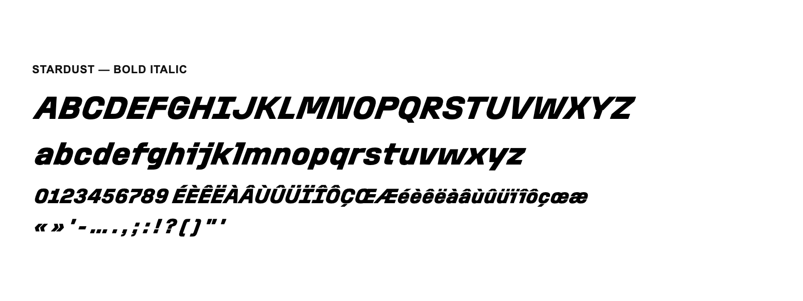 Spécimen de Stardust Bold Italic