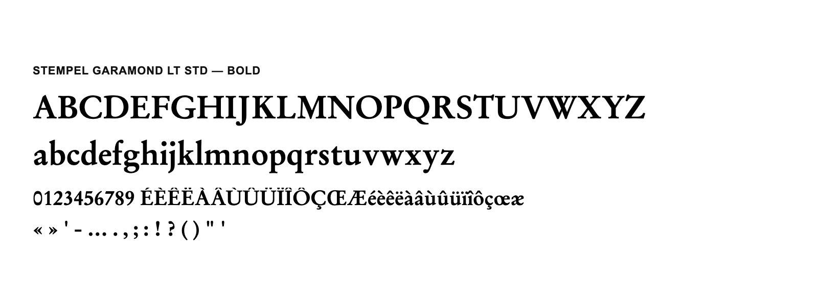 Spécimen de Stempel Garamond LT Std Bold