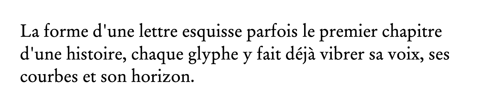 Phrase commune composée en Stempel Garamond LT Std