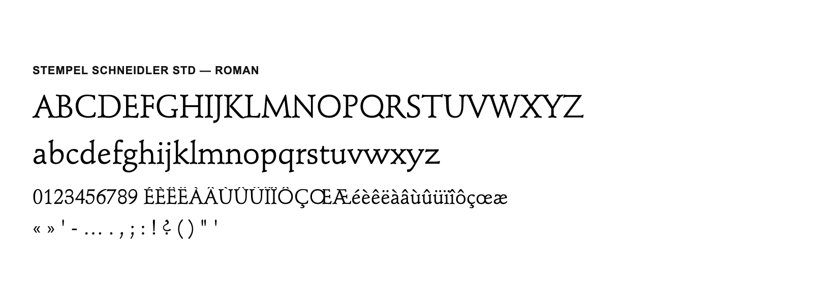 Spécimen de Stempel Schneidler Std Roman