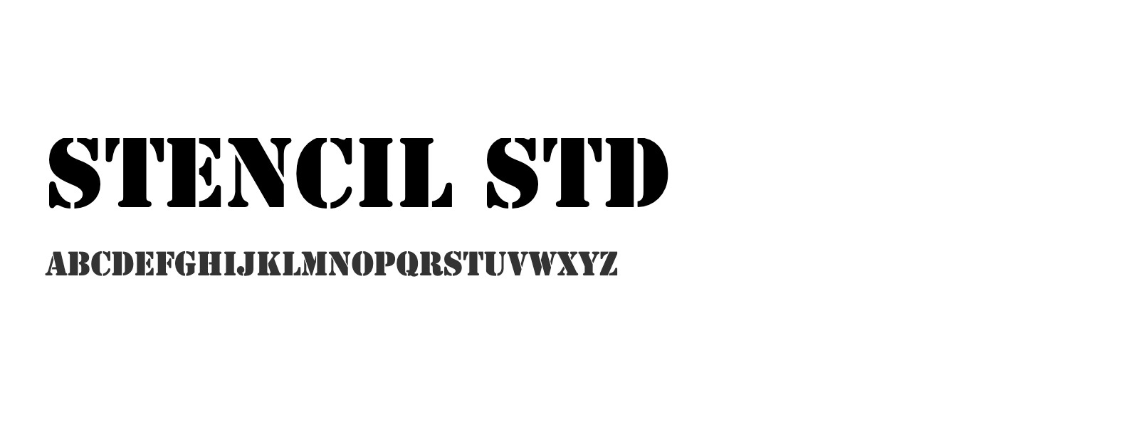 Spécimen de Stencil Std