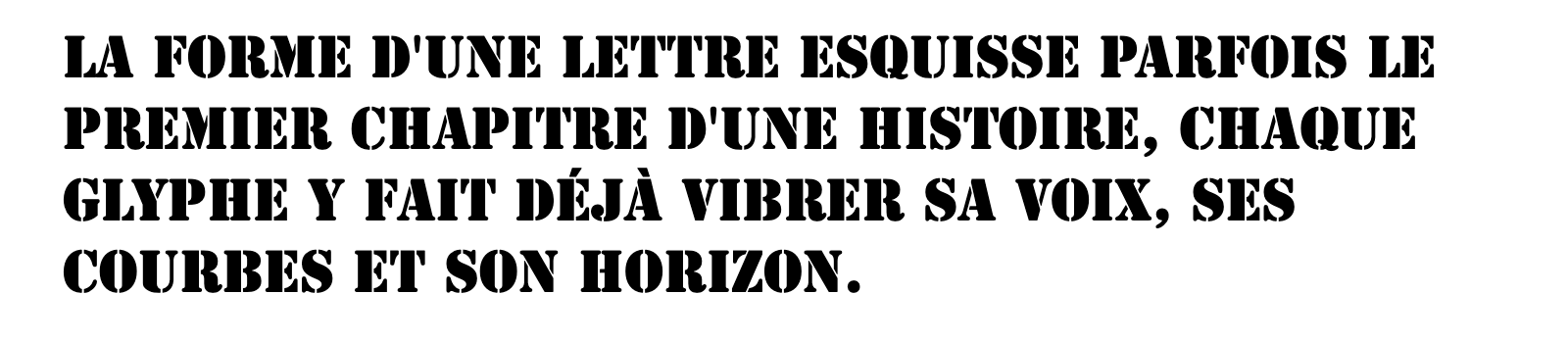 Phrase commune composée en Stencil Std